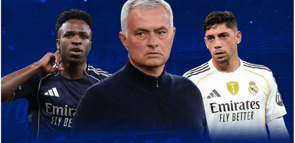 Vinícius Jr., José Mourinho y Fede Valverde juntos