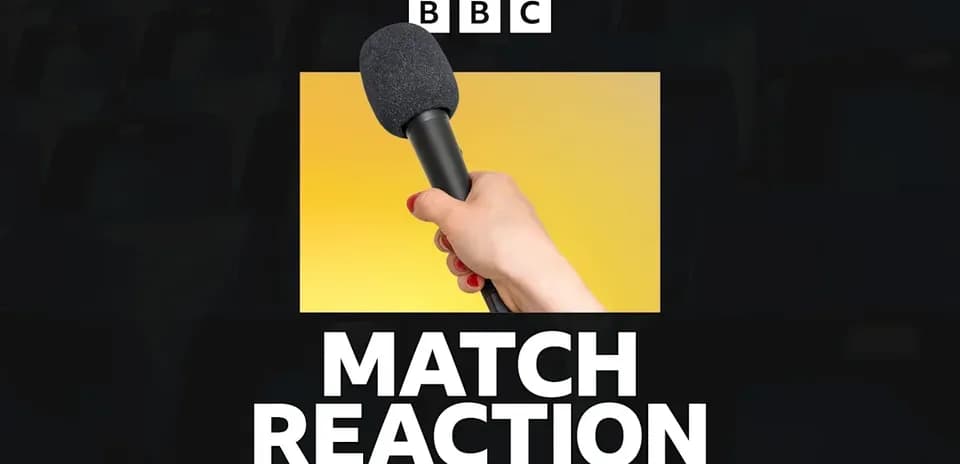 Mic in hand with 'MATCH REACTION' text