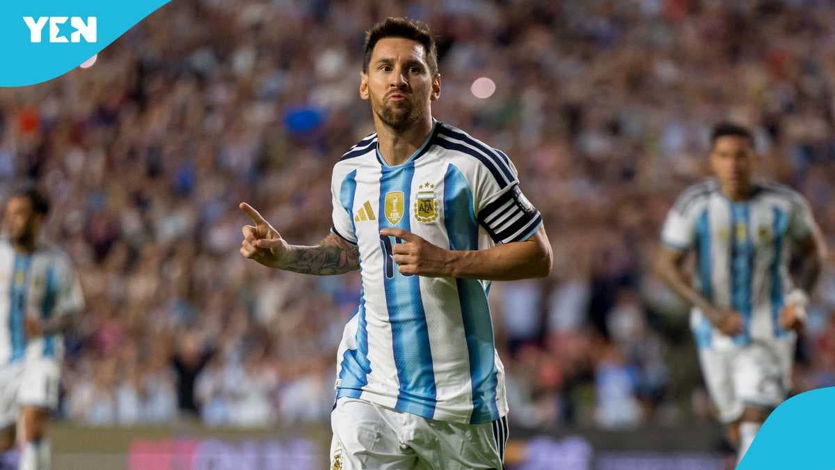 Lionel Messi celebrando un gol con Argentina