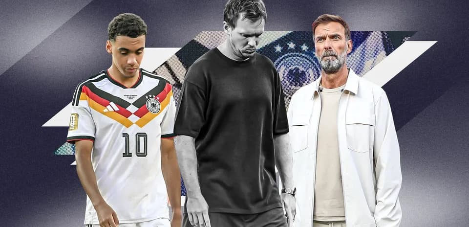 Jugadores y entrenador de Alemania en fondo gráfico