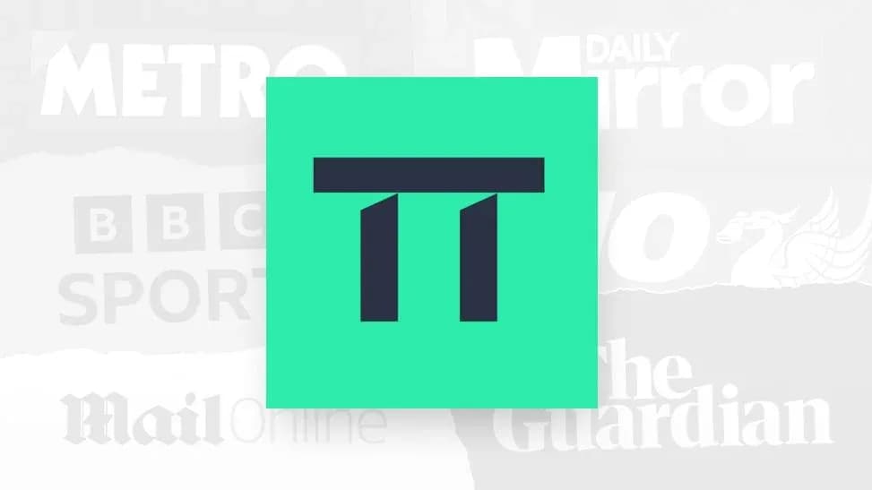 Logotipo de medio de comunicación en fondo colorido