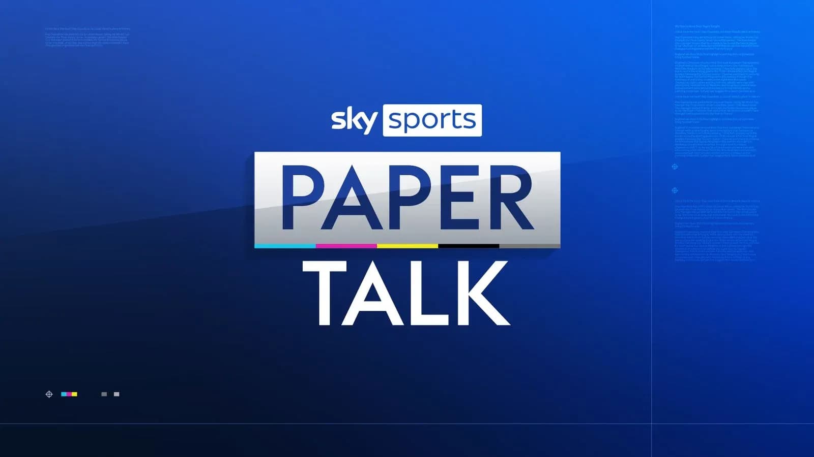 Logo de Sky Sports Paper Talk en fondo azul