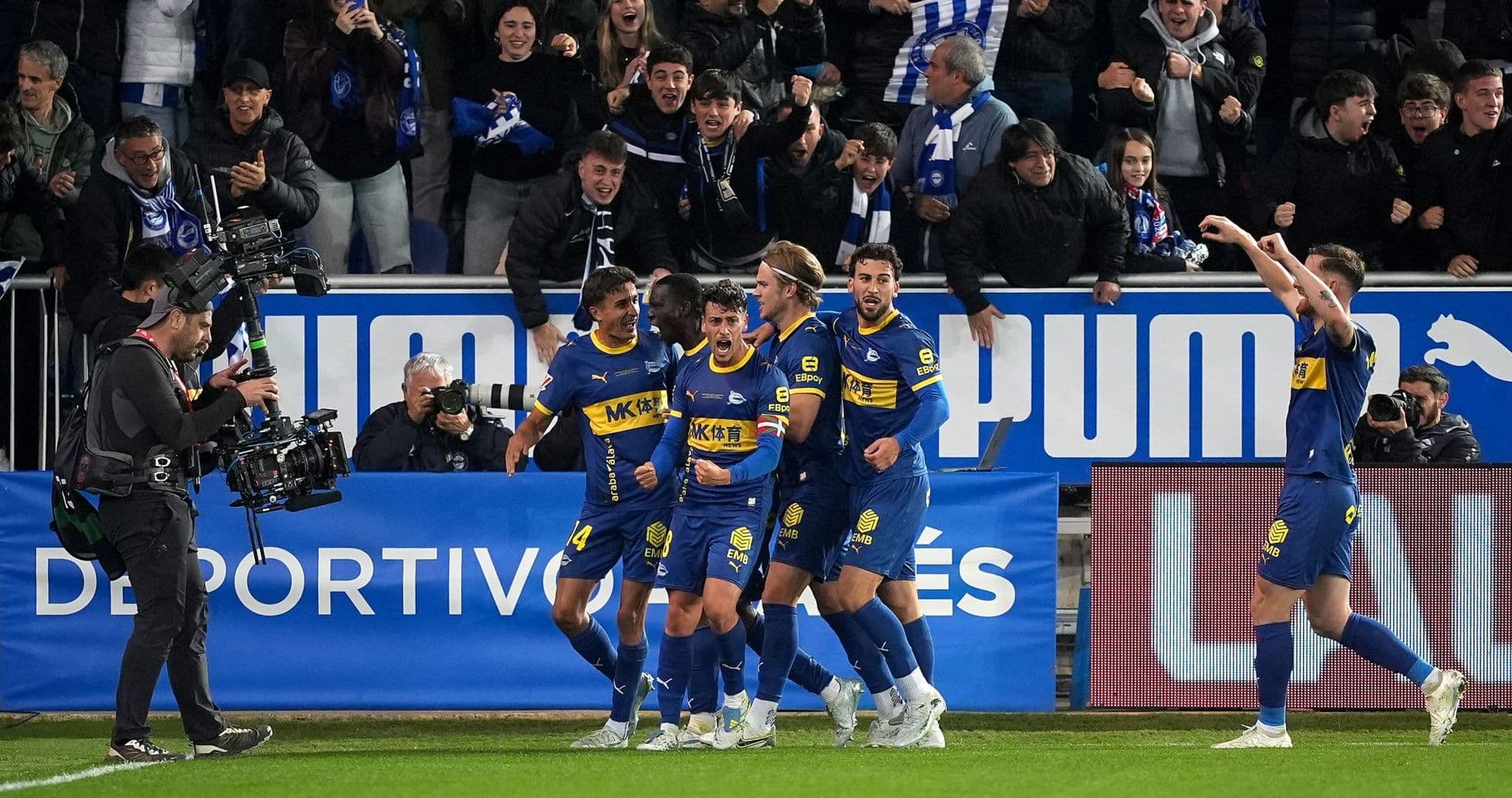 Celebración de los jugadores del Alavés