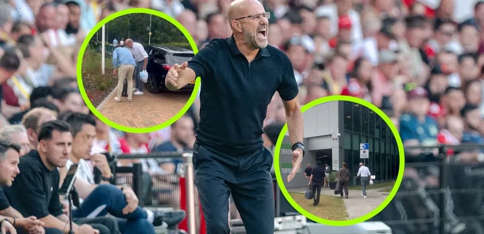 Entrenador gesticulando durante un partido con espectadores