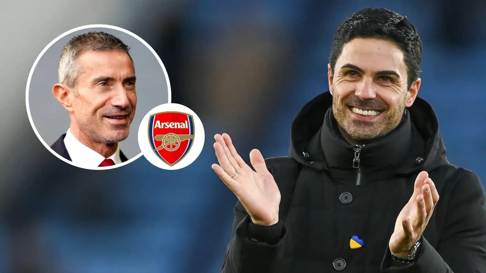 Entrenadores de Arsenal aplaudiendo en el estadio