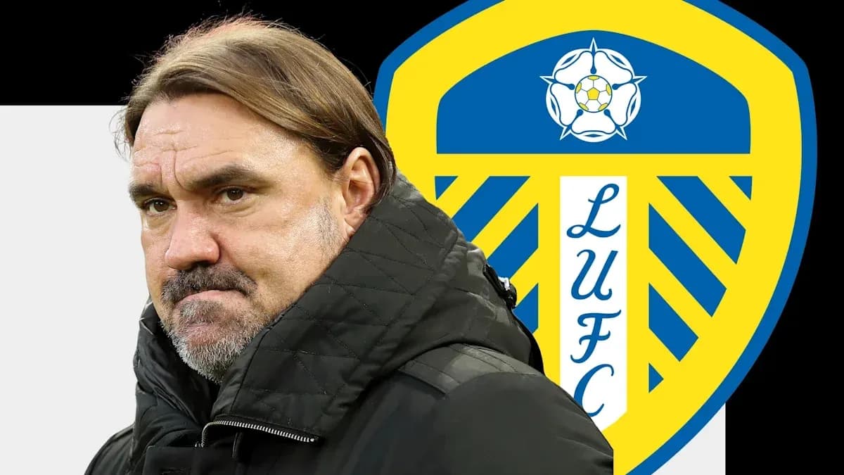 Entrenador con el escudo de Leeds United de fondo