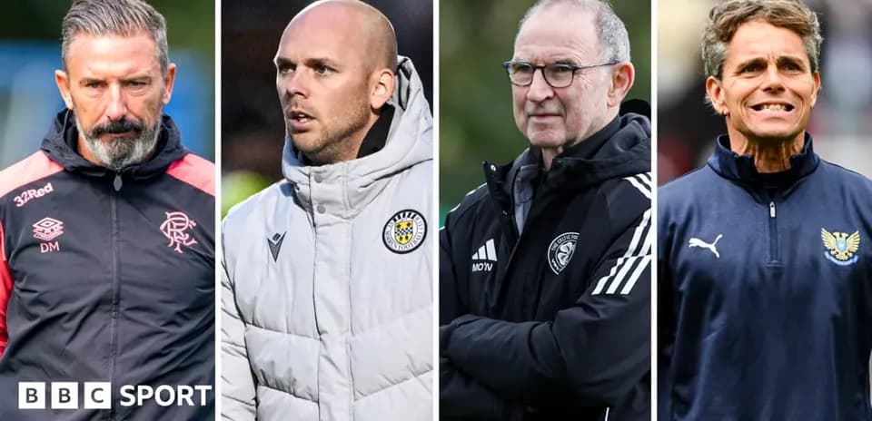 Cuatro entrenadores de fútbol en diferentes momentos