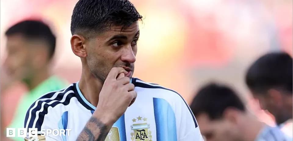 Jugador de Argentina preparándose para el partido