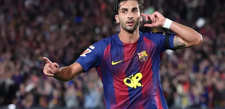 Jugador de Barcelona celebrando un gol en el estadio
