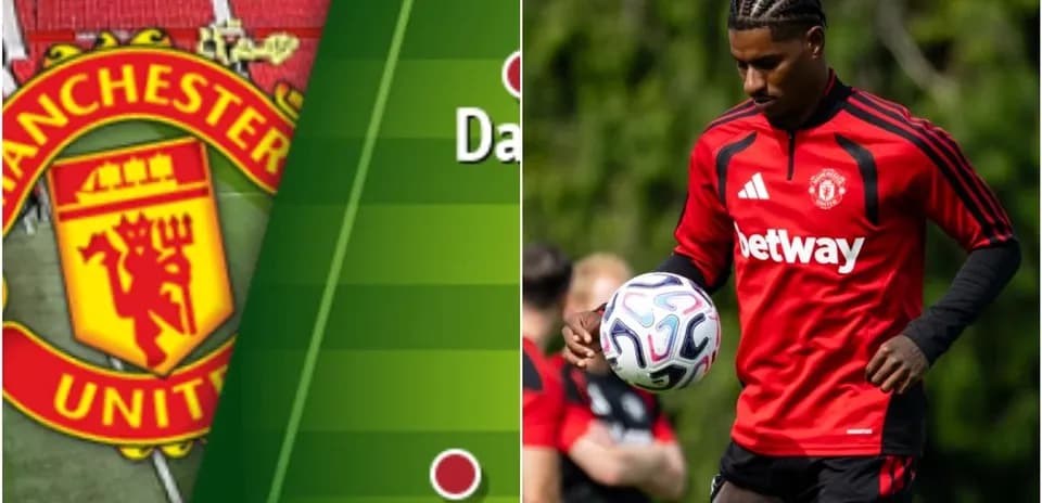 Jugador de Manchester United entrenando con balón