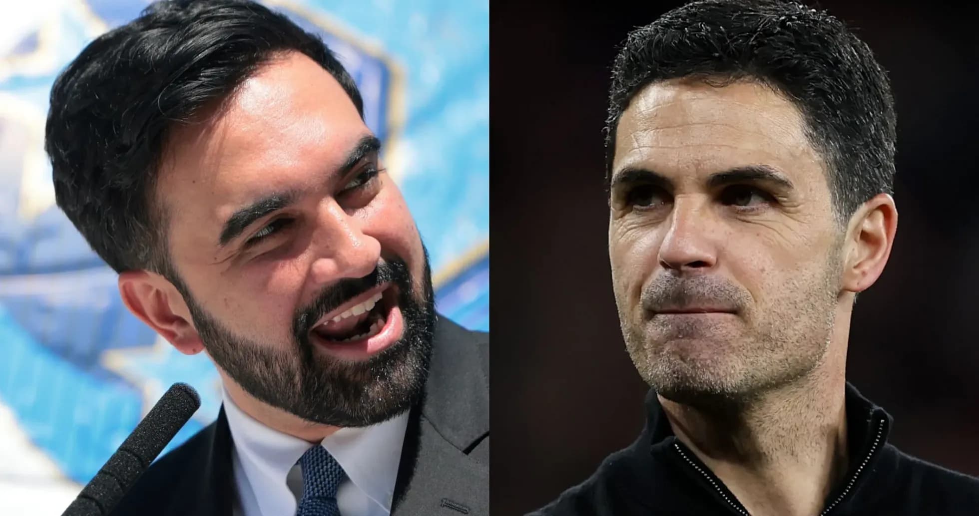 Dos hombres en una conferencia, uno hablando