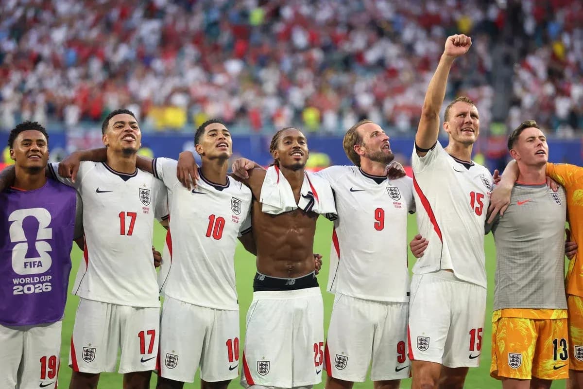 Jugadores de Inglaterra celebrando tras el partido Jugadores de Inglaterra celebrando tras el partido