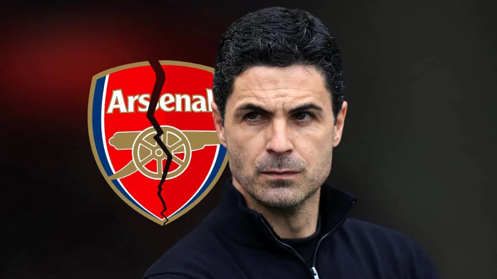 Entrenador de Arsenal con escudo roto de fondo Entrenador de Arsenal con escudo roto de fondo