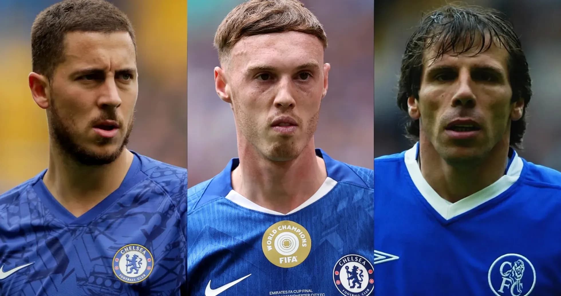 Tres jugadores de Chelsea posando para la foto Tres jugadores de Chelsea posando para la foto
