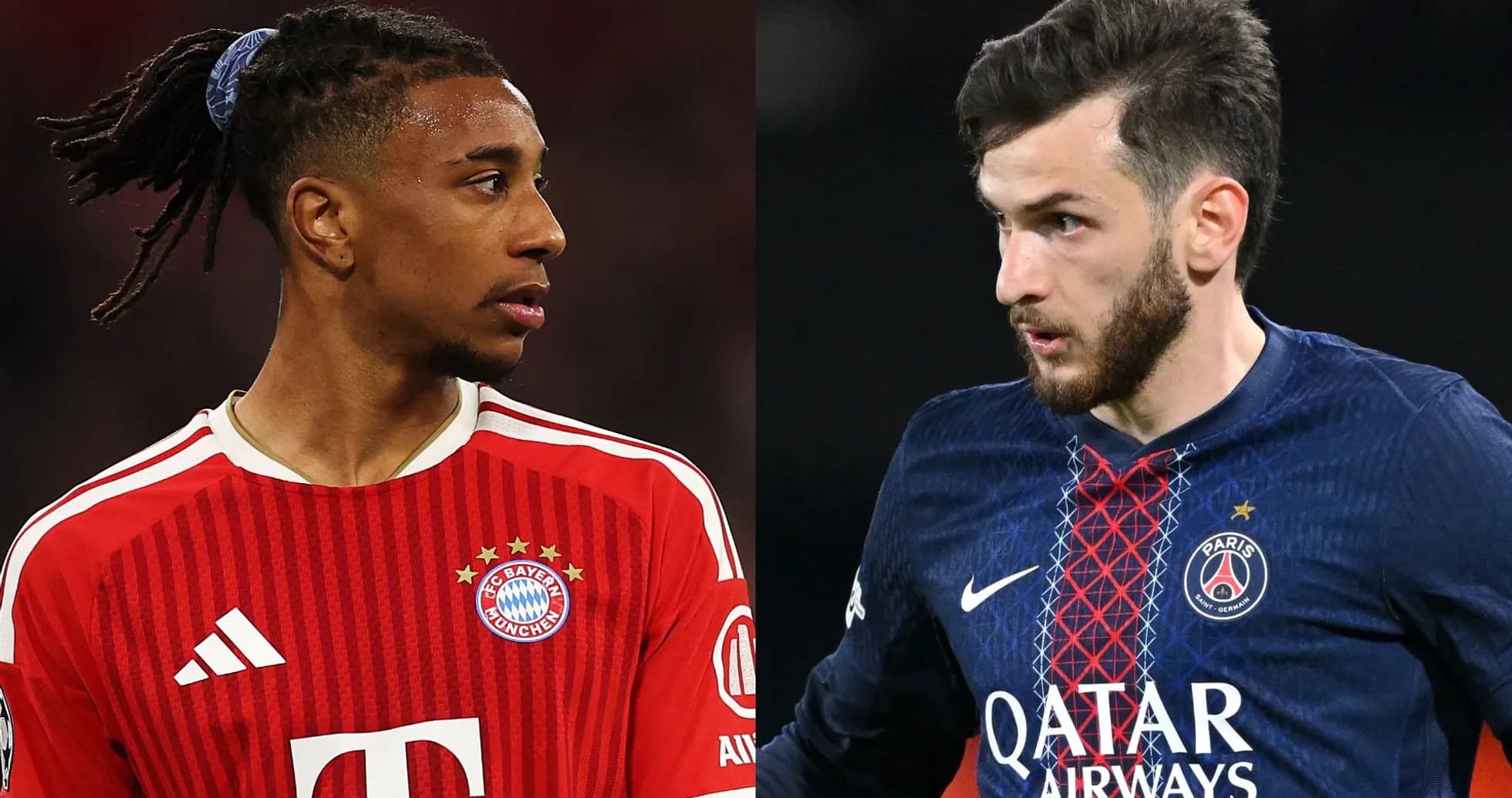 Jugadores de Bayern Múnich y PSG en acción Jugadores de Bayern Múnich y PSG en acción