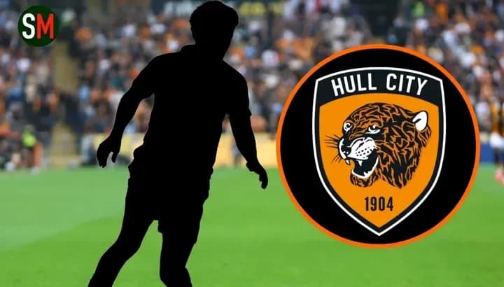 Silhouette de jugador con logo de Hull City Silhouette de jugador con logo de Hull City