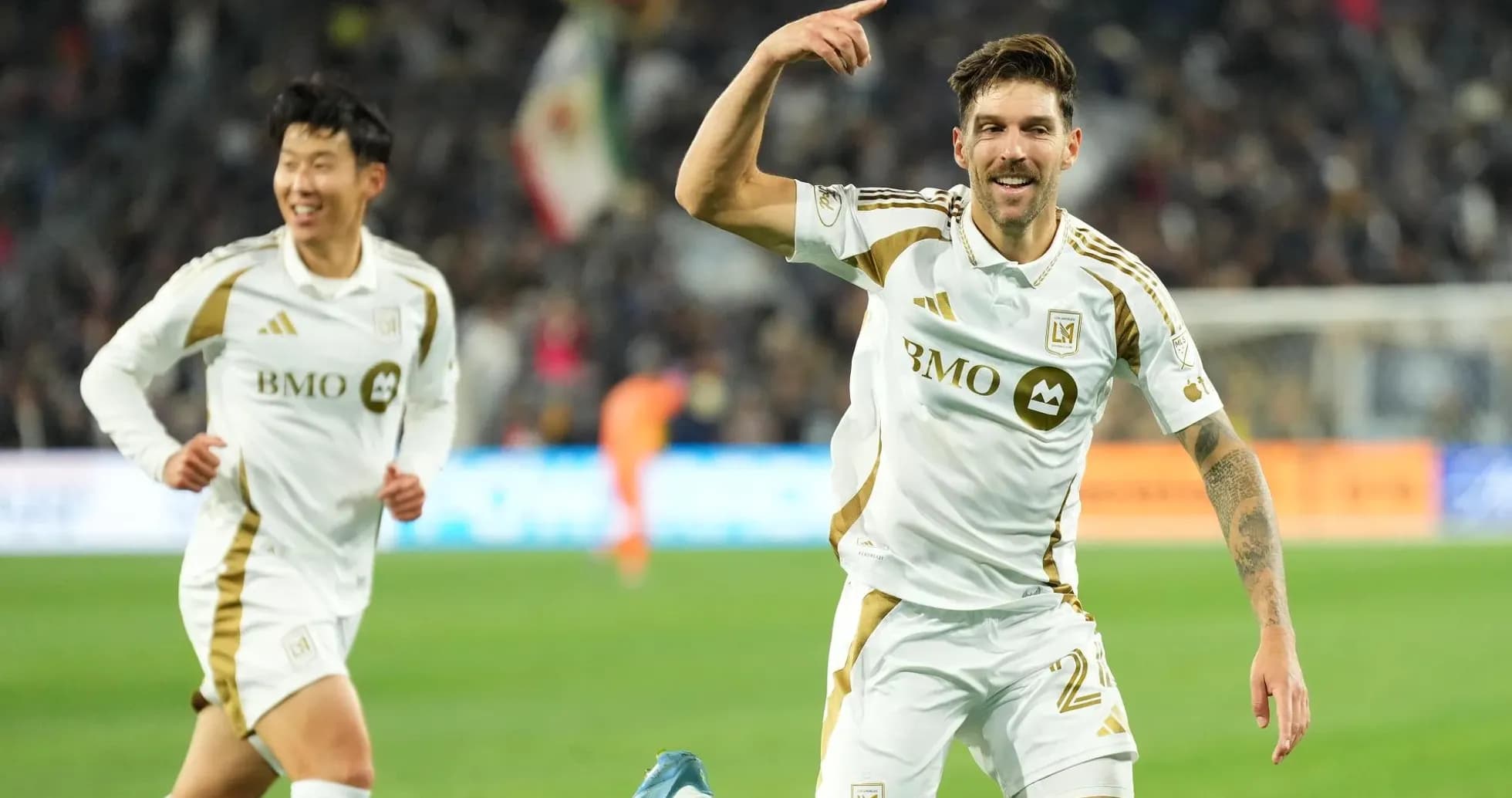 Jugadores de Los Angeles FC celebrando un gol Jugadores de Los Angeles FC celebrando un gol