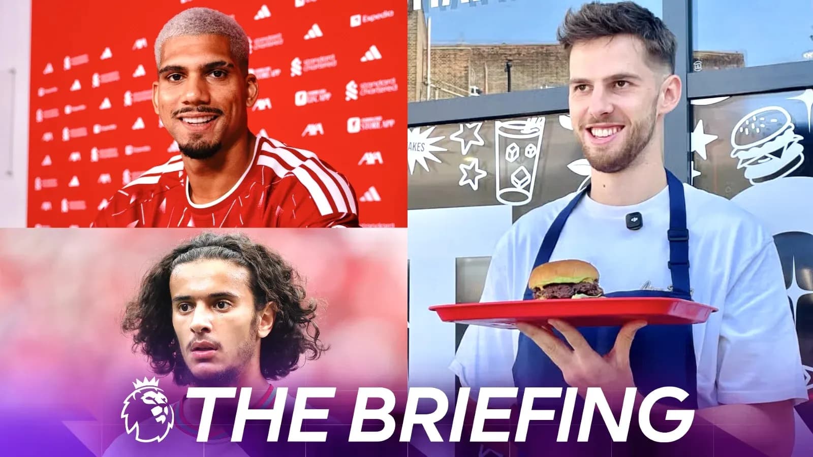 Tres jugadores de fútbol en diferentes actividades Tres jugadores de fútbol en diferentes actividades