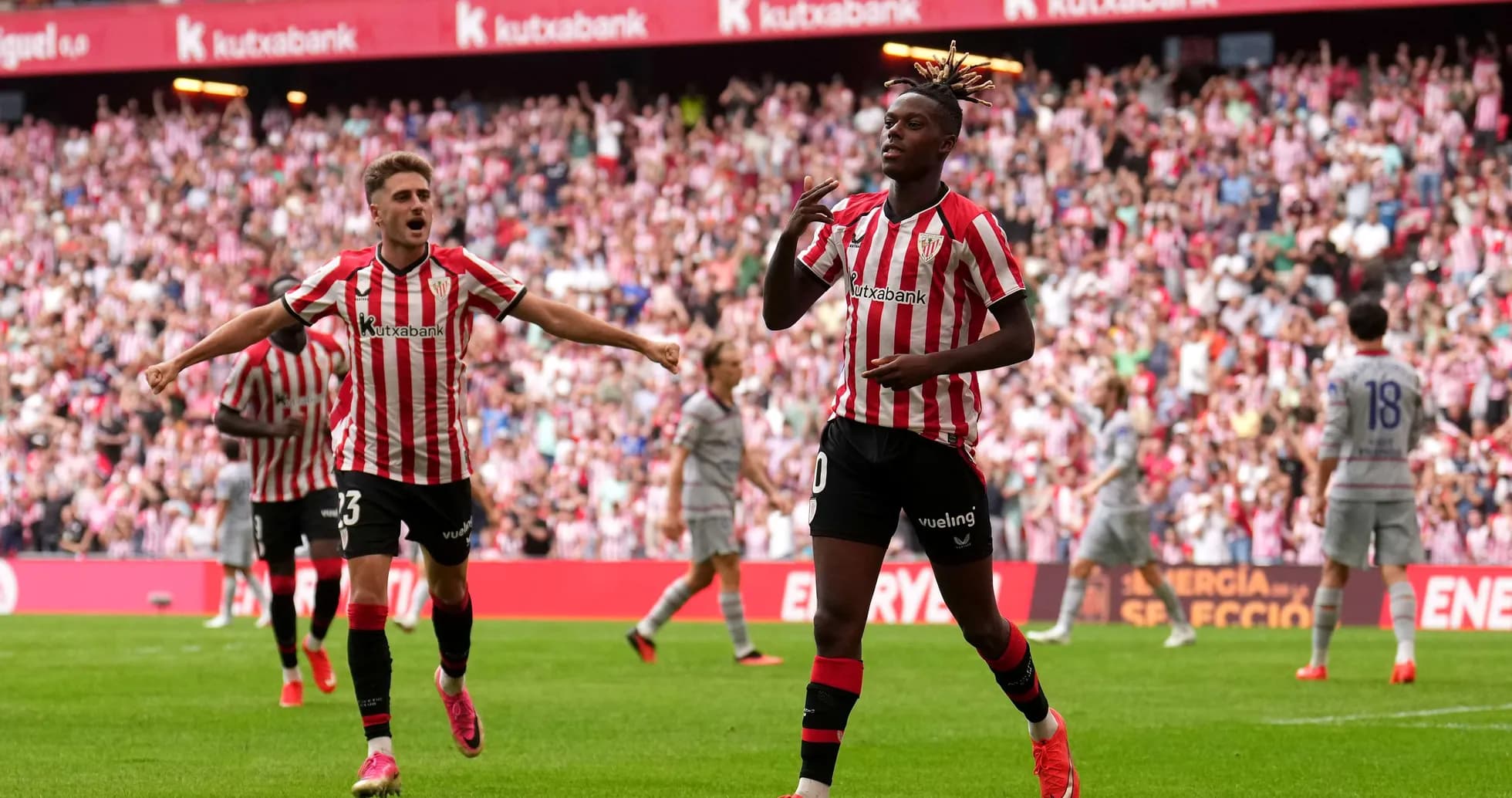 Jugadores del Athletic Club celebrando un gol Jugadores del Athletic Club celebrando un gol
