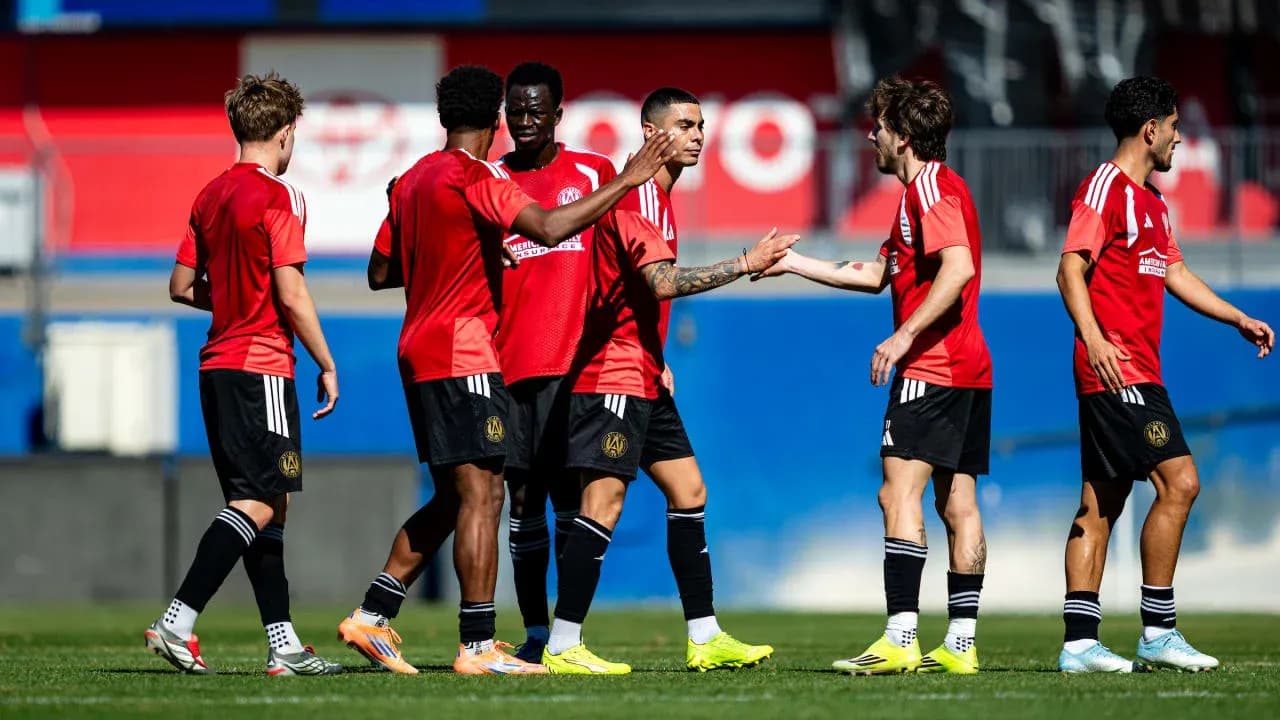 Jugadores de Atlanta United FC celebrando un gol Jugadores de Atlanta United FC celebrando un gol