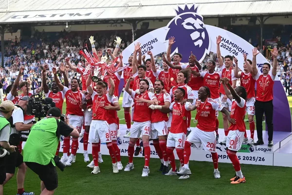 Jugadores de Arsenal celebrando el campeonato 2025/26 Jugadores de Arsenal celebrando el campeonato 2025/26