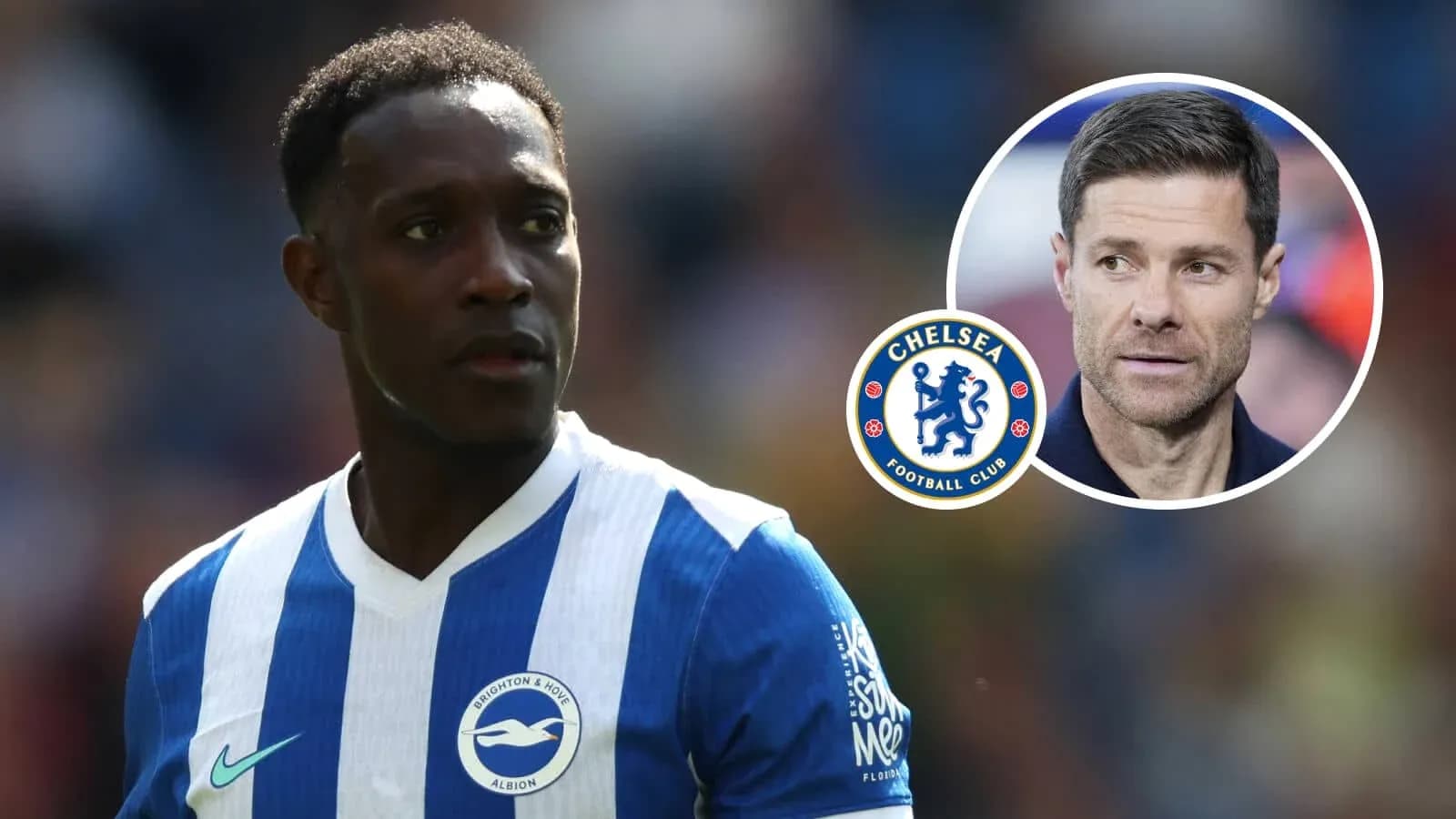Jugador de Brighton en partido con logo de Chelsea Jugador de Brighton en partido con logo de Chelsea