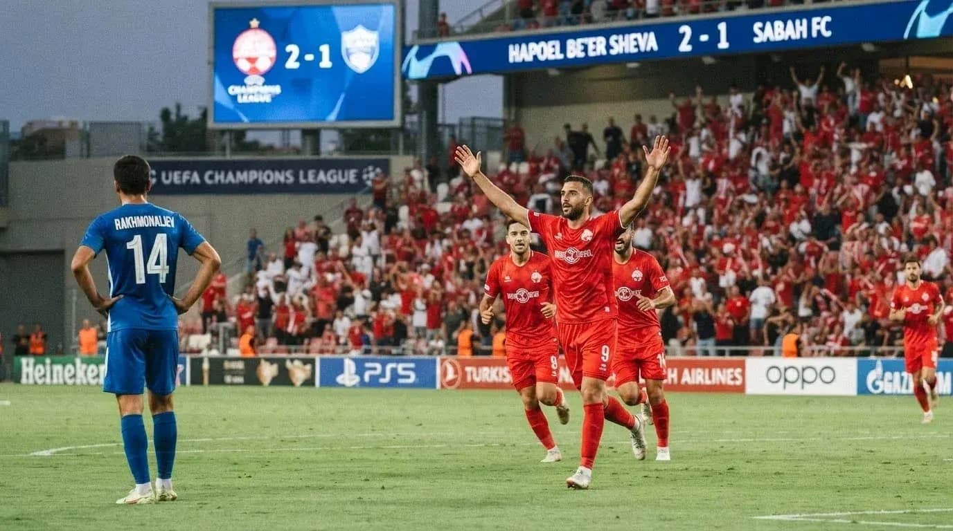 Jugadores de Hapoel Beer Sheva celebrando un gol Jugadores de Hapoel Beer Sheva celebrando un gol
