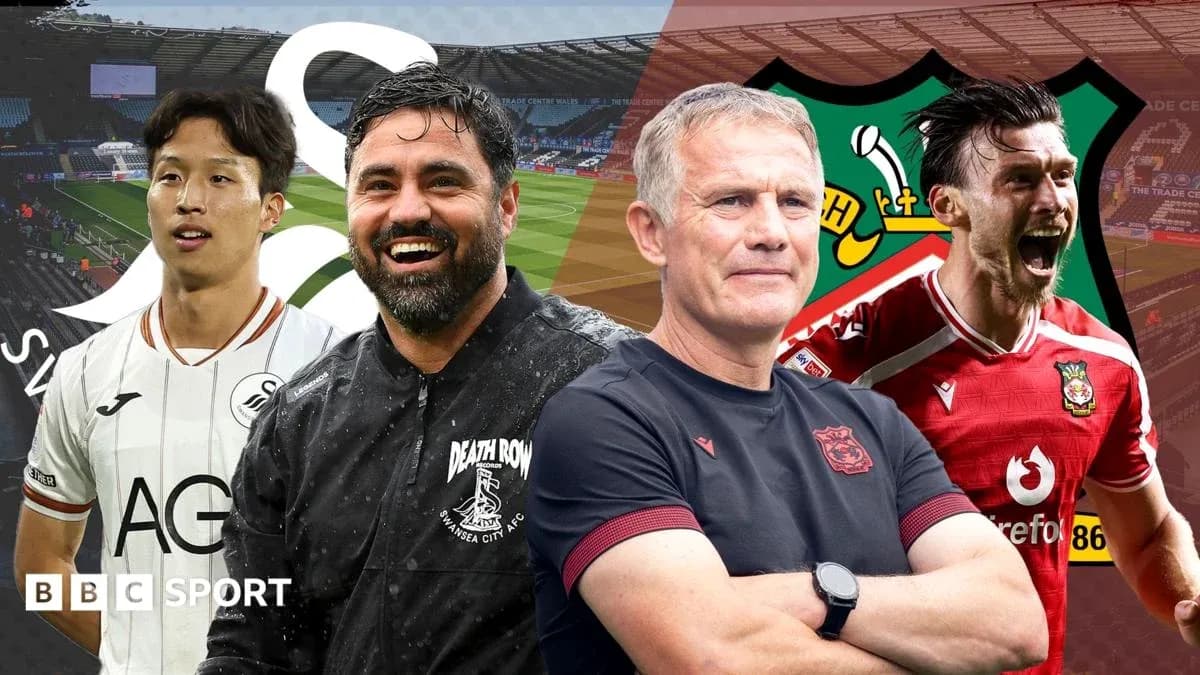 Jugadores y entrenadores de Swansea y Wrexham destacados Jugadores y entrenadores de Swansea y Wrexham destacados