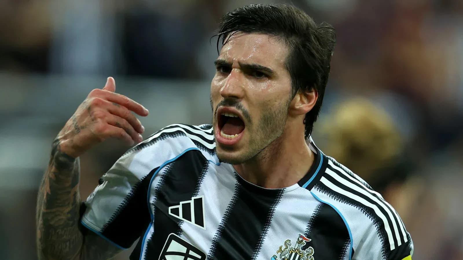 Jugador de Newcastle celebrando un gol en el partido Jugador de Newcastle celebrando un gol en el partido