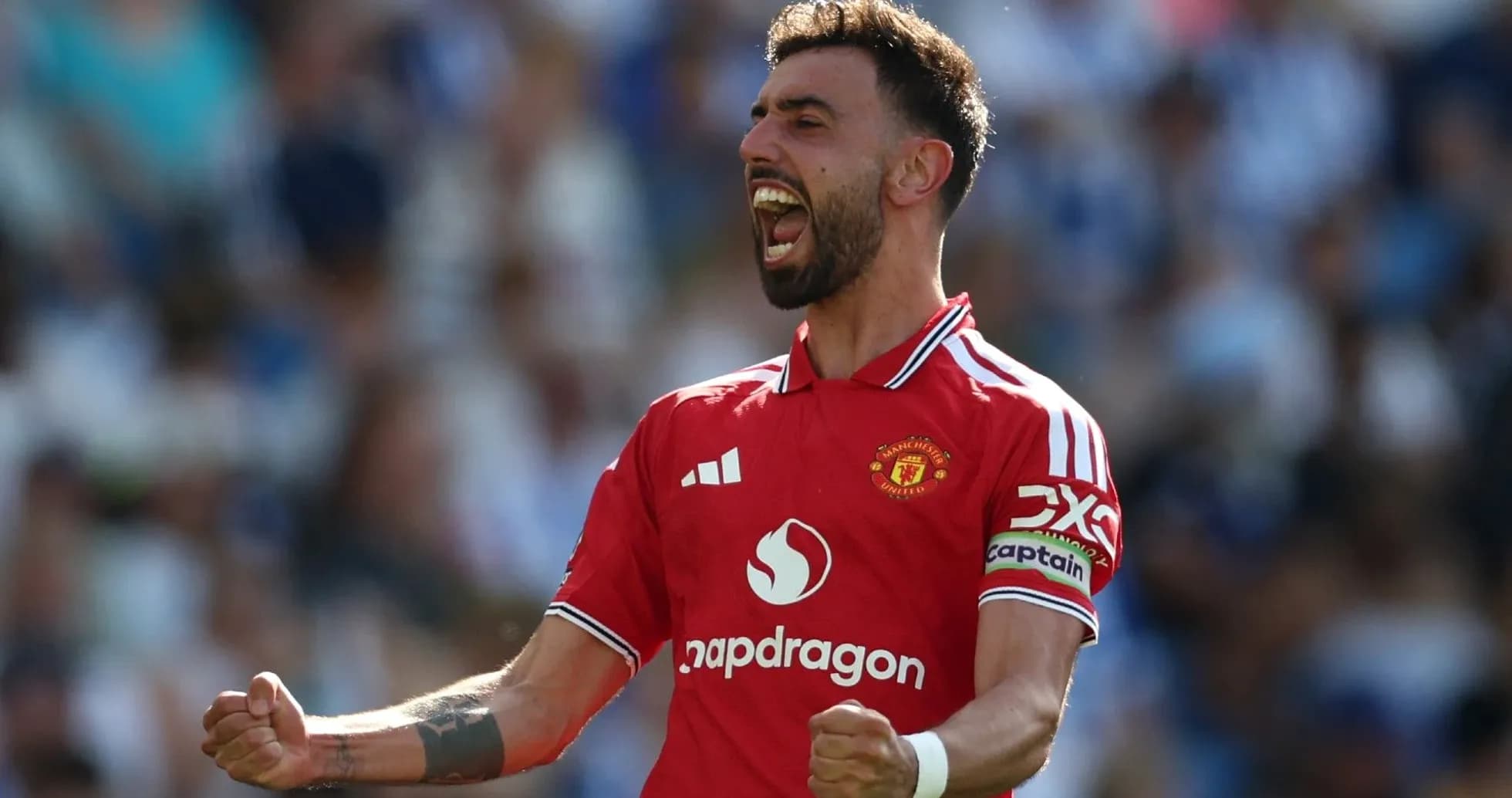 Bruno Fernandes celebrando un gol con Manchester United Bruno Fernandes celebrando un gol con Manchester United