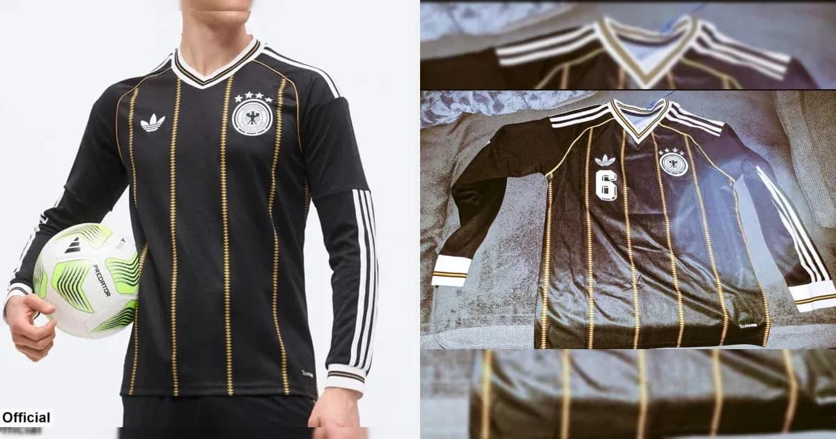 Jugador sosteniendo balón con camiseta de Alemania Jugador sosteniendo balón con camiseta de Alemania