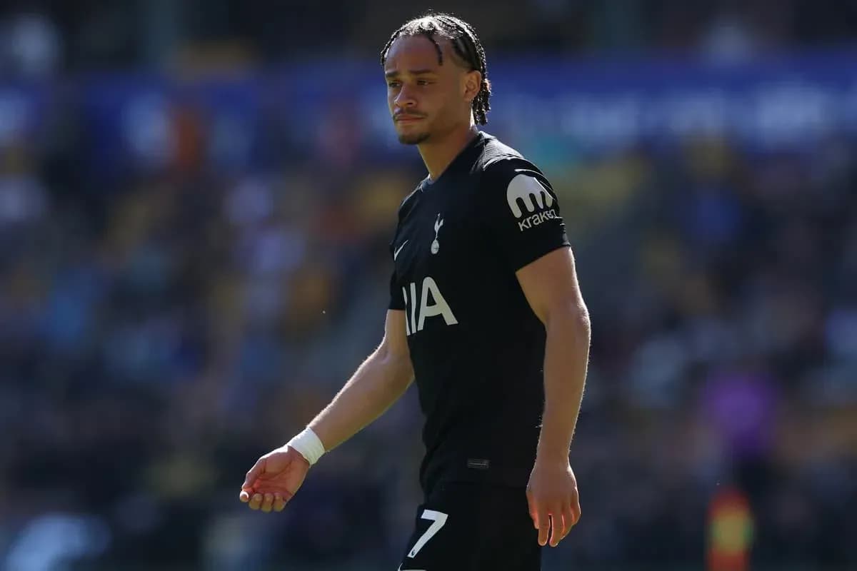 Jugador de Tottenham caminando por el campo de juego Jugador de Tottenham caminando por el campo de juego