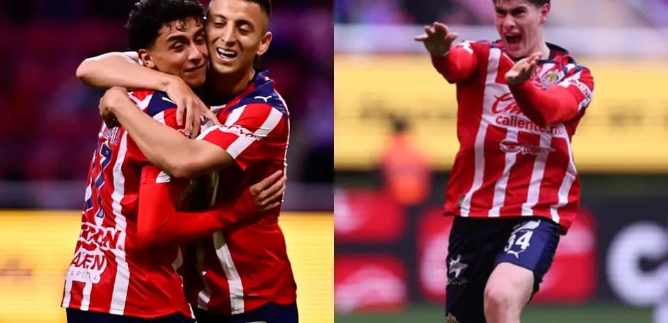 Jugadores de Chivas celebrando un gol Jugadores de Chivas celebrando un gol
