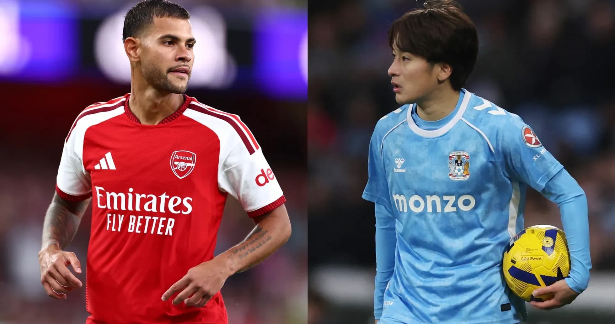 Jugadores de Arsenal y Coventry en el partido Jugadores de Arsenal y Coventry en el partido