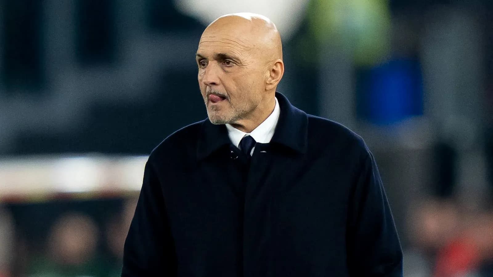 Entrenador en la banda durante un partido Entrenador en la banda durante un partido