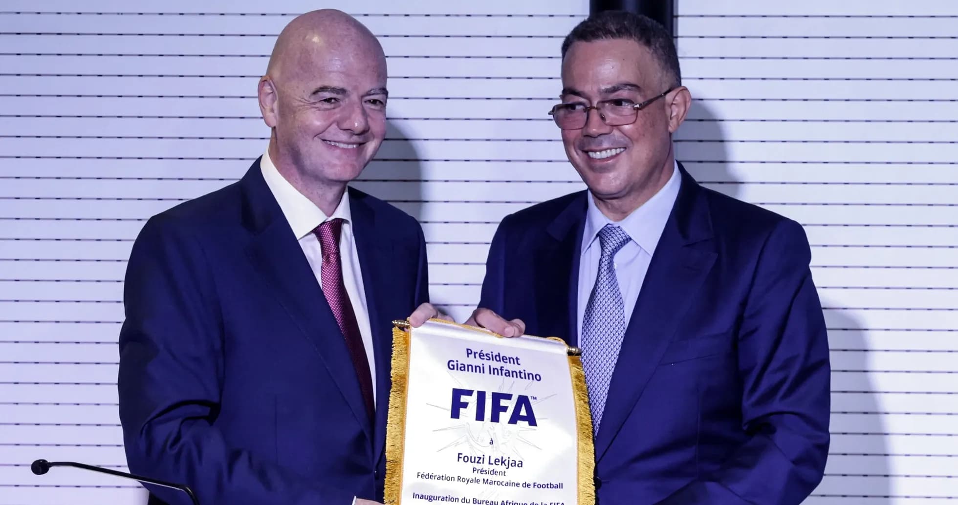 Gianni Infantino y Fouzi Lekjaa en ceremonia de inauguración Gianni Infantino y Fouzi Lekjaa en ceremonia de inauguración