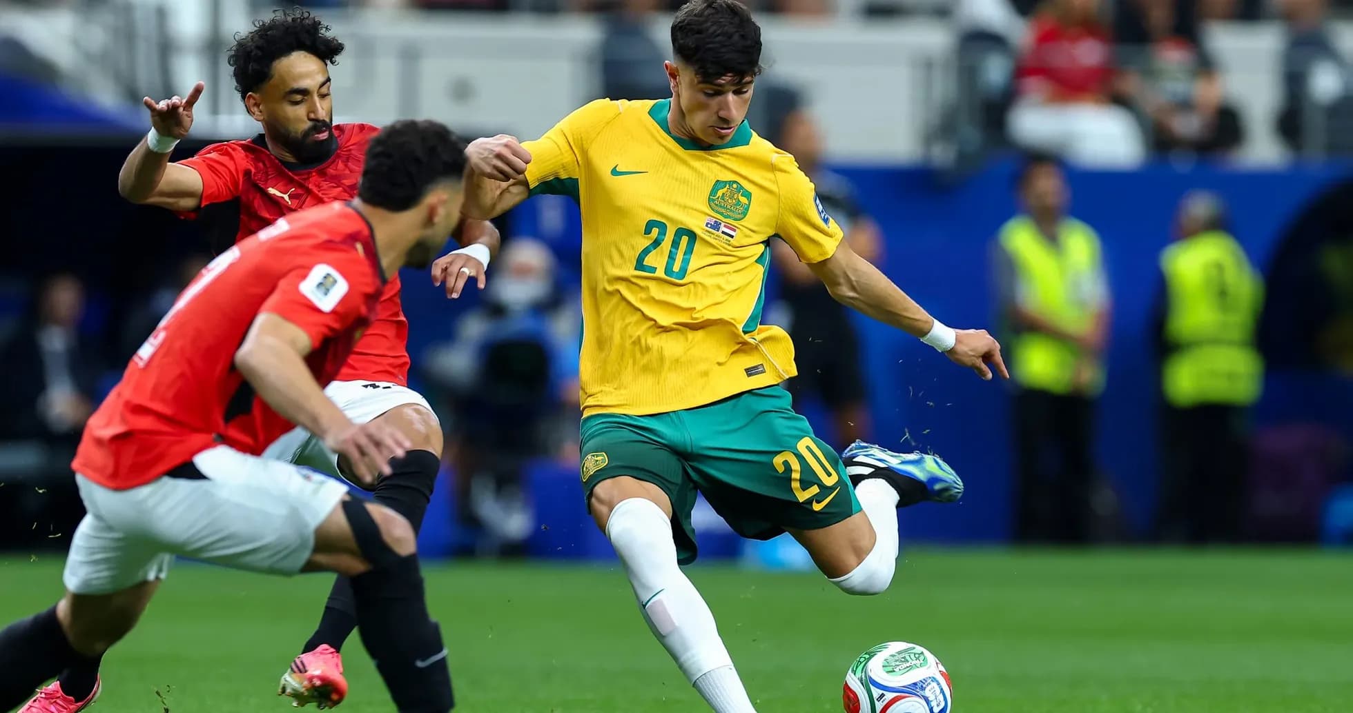 Jugador de Australia en acción contra Egipto Jugador de Australia en acción contra Egipto