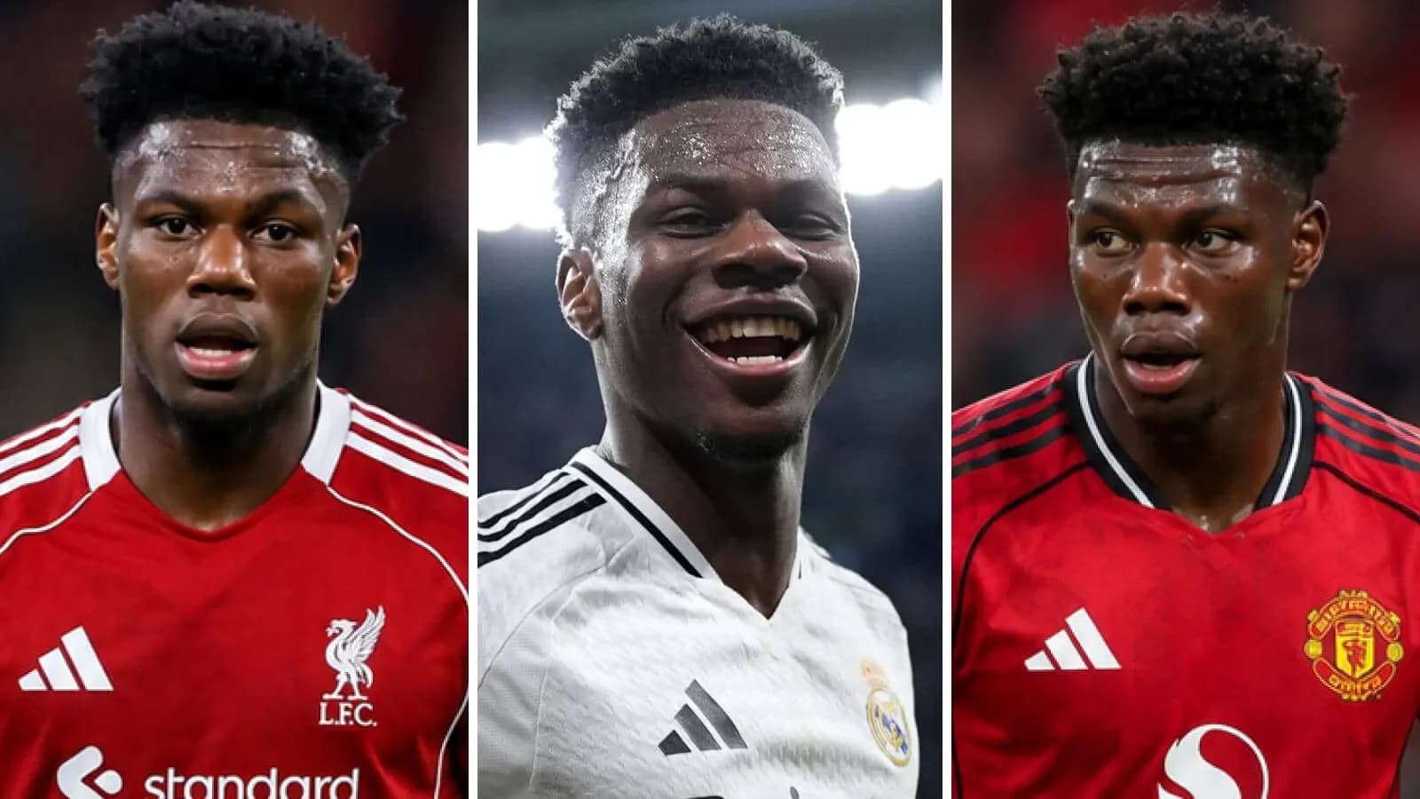 Tres imágenes de un jugador con diferentes camisetas Tres imágenes de un jugador con diferentes camisetas