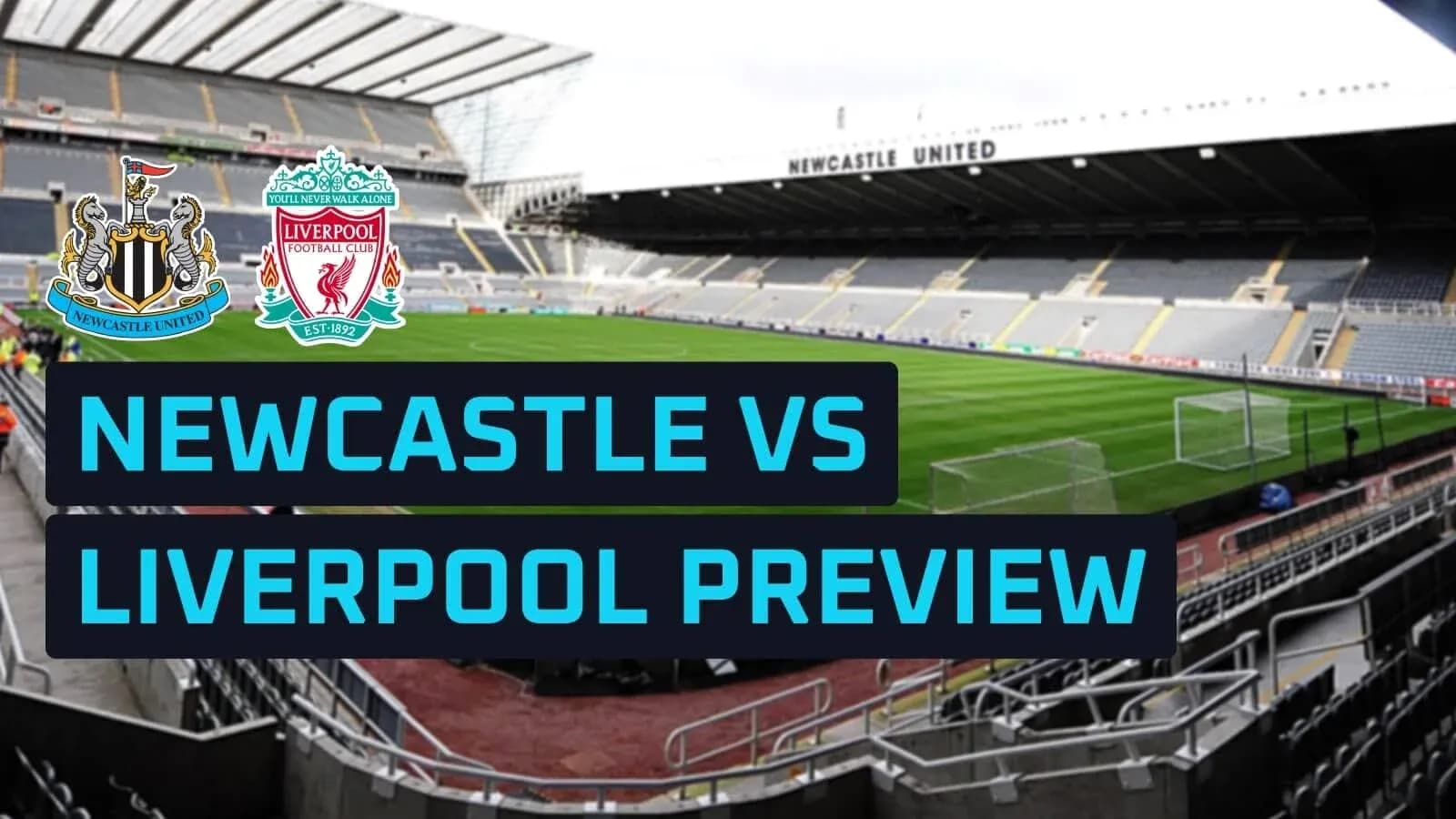 Estadio vacío con logos de Newcastle y Liverpool Estadio vacío con logos de Newcastle y Liverpool