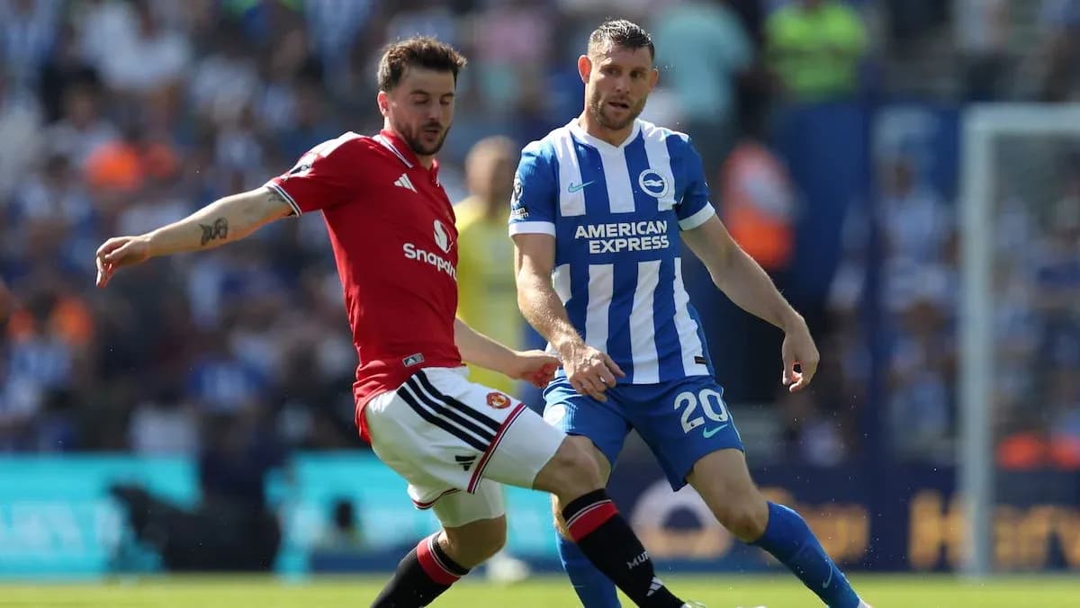 Jugadores de Brighton y Manchester United en acción Jugadores de Brighton y Manchester United en acción