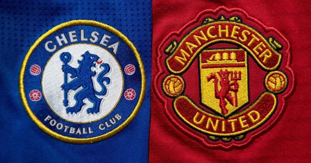 Escudos de Chelsea y Manchester United juntos Escudos de Chelsea y Manchester United juntos