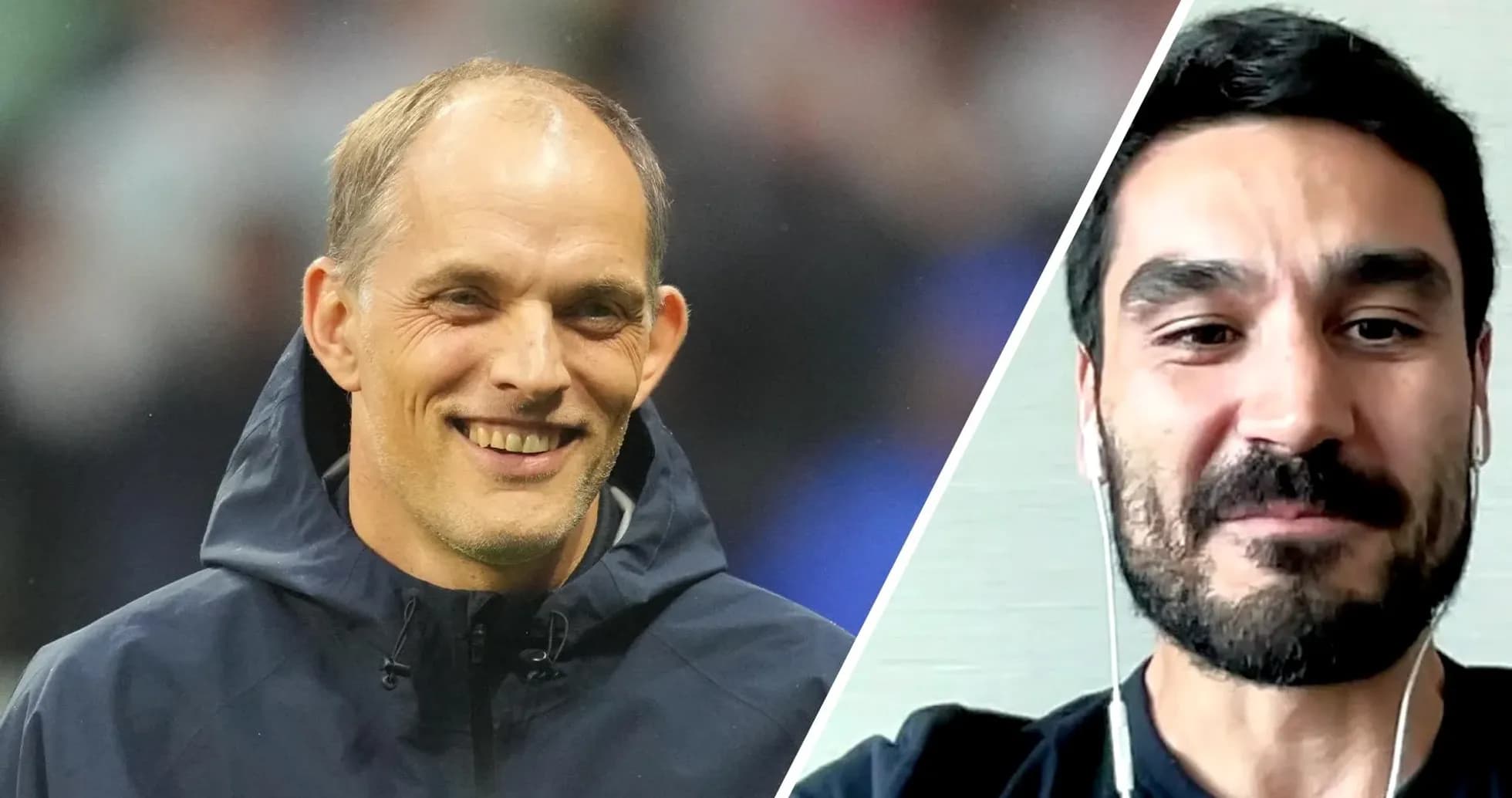 Thomas Tuchel y Ilkay Gündogan sonriendo en video Thomas Tuchel y Ilkay Gündogan sonriendo en video