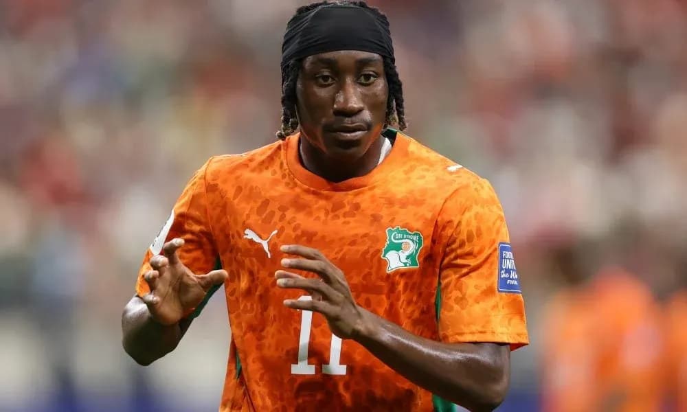 Jugador de Costa de Marfil en acción durante partido Jugador de Costa de Marfil en acción durante partido