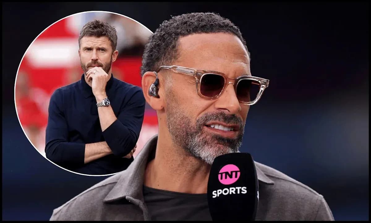 Rio Ferdinand hablando en un programa de deportes Rio Ferdinand hablando en un programa de deportes