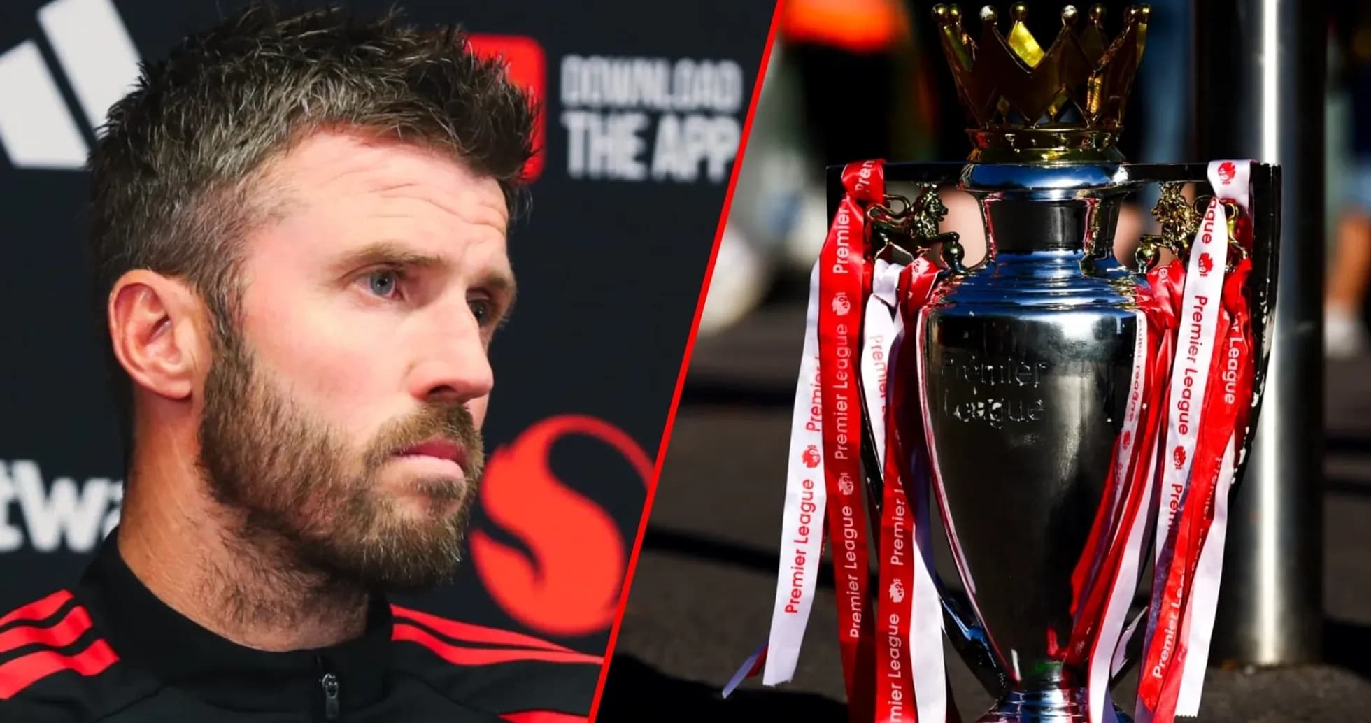 Jugador con barba y trofeo de Premier League Jugador con barba y trofeo de Premier League