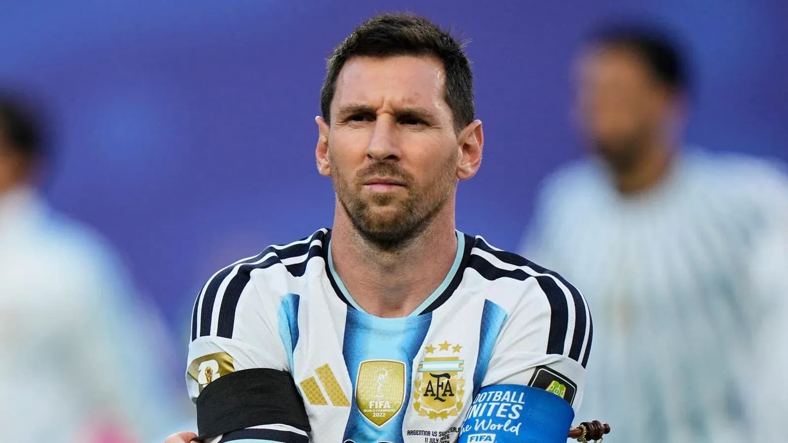 Lionel Messi en la ceremonia de presentación del equipo Lionel Messi en la ceremonia de presentación del equipo