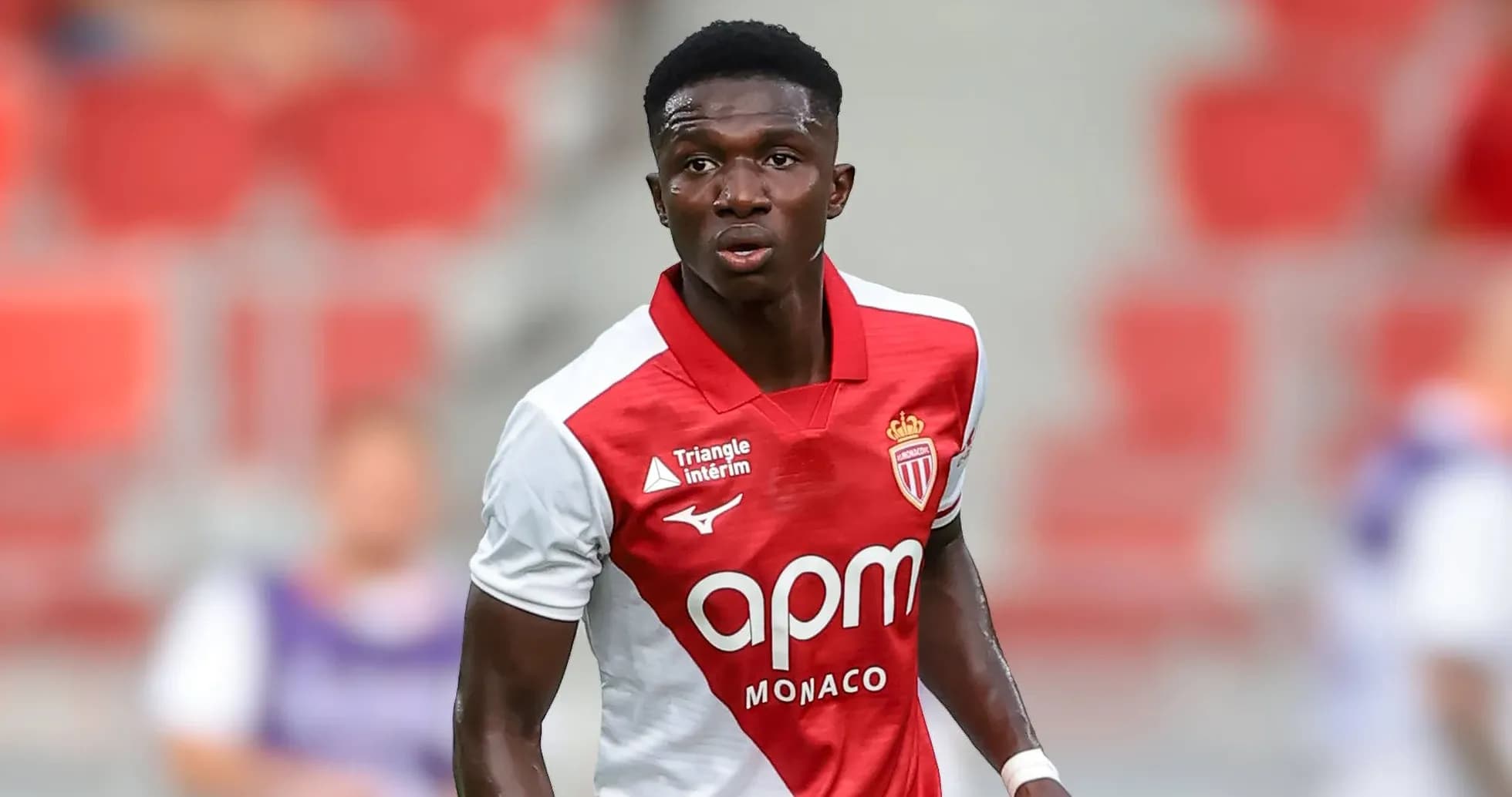 Jugador de AS Monaco en acción durante partido Jugador de AS Monaco en acción durante partido