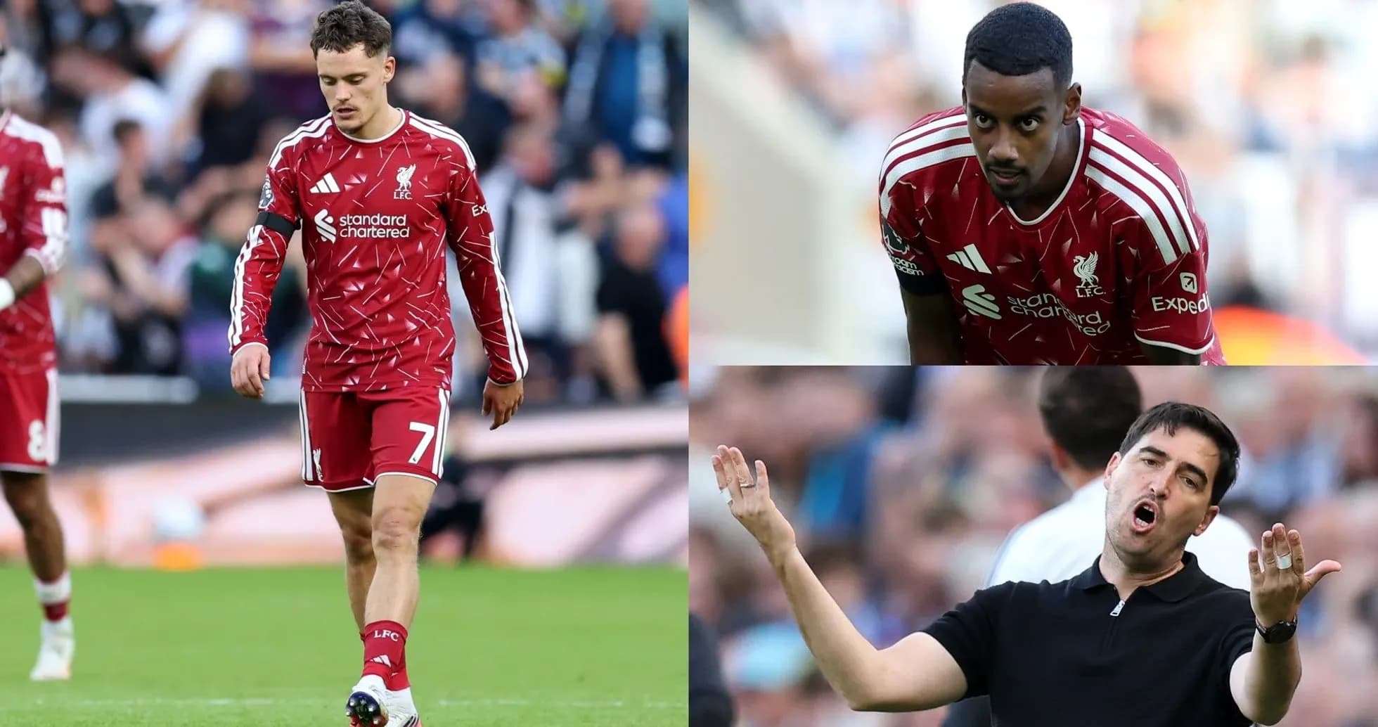 Jugadores de Liverpool y entrenador en el partido Jugadores de Liverpool y entrenador en el partido