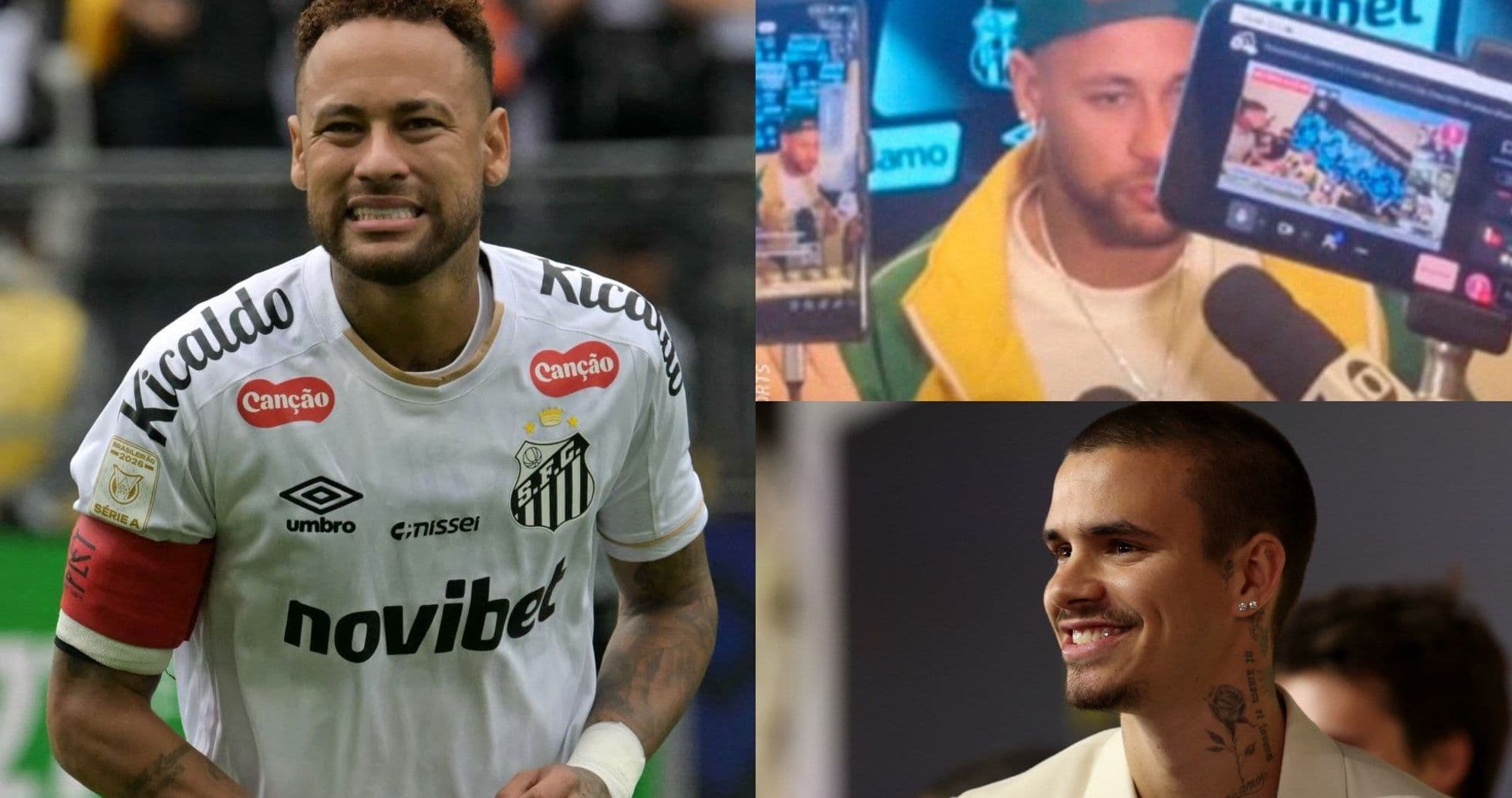 Neymar en acción, conferencia de prensa y retrato de artista Neymar en acción, conferencia de prensa y retrato de artista