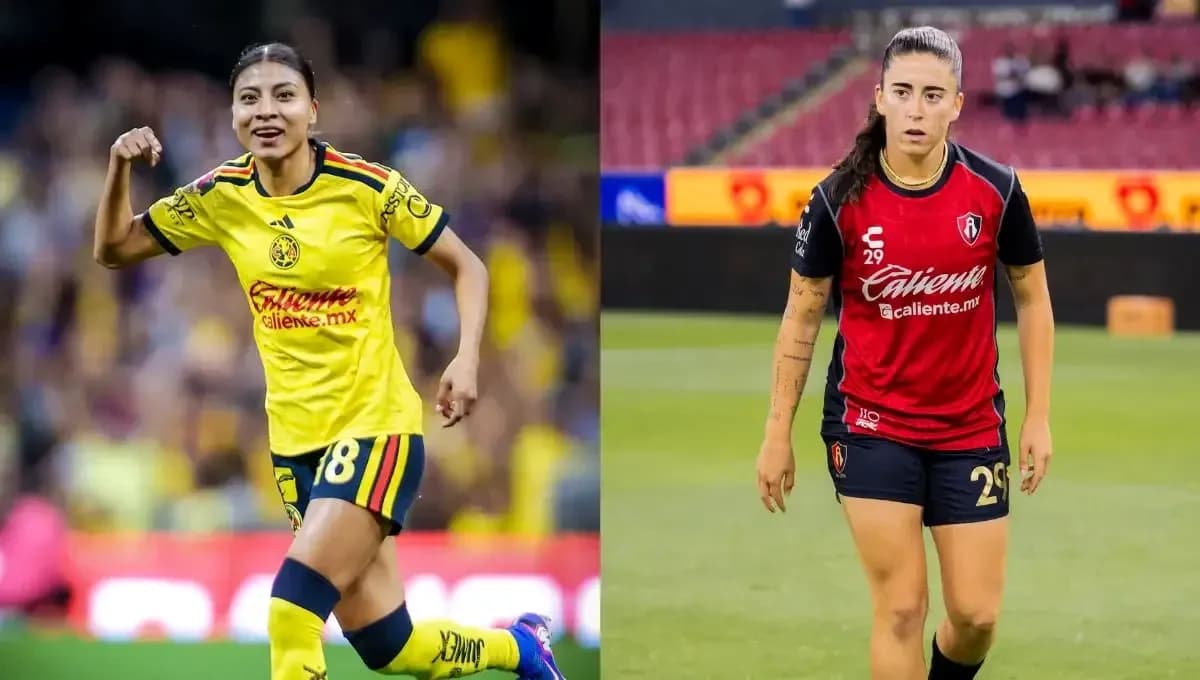 Jugadoras de América y Atlas durante el partido Jugadoras de América y Atlas durante el partido
